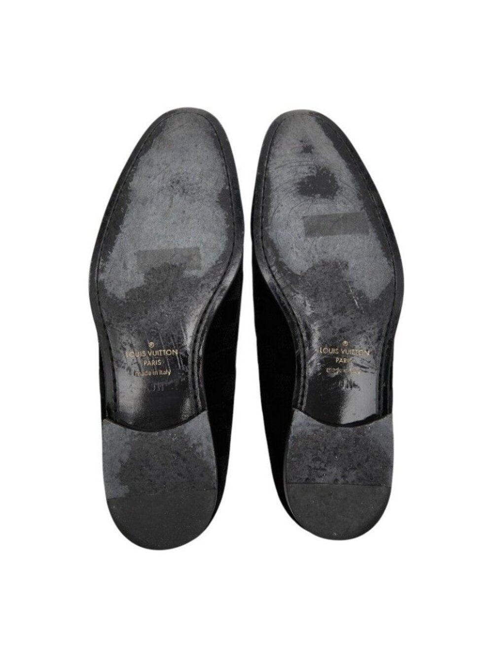 Louis Vuitton Damier Opera Shoes Slip on Black Leather Velour - Picture 5 of 8